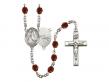  St. Joseph of Cupertino Centre w/Fire Polished Bead Rosary in 12 Colors 
