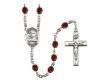  St. Joshua Centre w/Fire Polished Bead Rosary in 12 Colors 