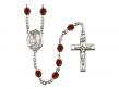  St. Jude Thaddeus Centre w/Fire Polished Bead Rosary in 12 Colors 