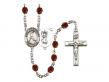  St. Christopher/Baseball Centre w/Fire Polished Bead Rosary in 12 Colors 