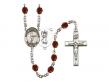  St. Christopher/Tennis Centre w/Fire Polished Bead Rosary in 12 Colors 