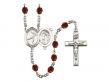  St. Sebastian/Figure Skating Centre w/Fire Polished Bead Rosary in 12 Colors 