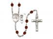  St. Christopher/Water Polo Men Centre w/Fire Polished Bead Rosary in 12 Colors 