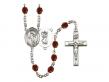  St. Christopher/Track & Field-Women Centre w/Fire Polished Bead Rosary in 12 Colors 