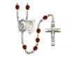  St. Sebastian/Tennis Centre w/Fire Polished Bead Rosary in 12 Colors 