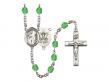  St. Brendan The Navigator/Navy Centre w/Fire Polished Bead Rosary in 12 Colors 