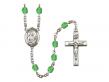  St. Camillus of Lellis Centre w/Fire Polished Bead Rosary in 12 Colors 