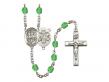  St. George/EMT Centre w/Fire Polished Bead Rosary in 12 Colors 