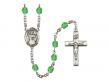  St. Casimir of Poland Centre w/Fire Polished Bead Rosary in 12 Colors 