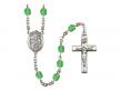  St. Jerome Centre w/Fire Polished Bead Rosary in 12 Colors 