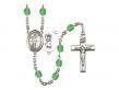  St. Christopher/Volleyball w/Fire Polished Bead Rosary in 12 Colors 