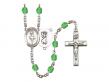  ST. Christopher/Dance Centre w/Fire Polished Bead Rosary in 12 Colors 