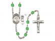  St. Christopher/Martial Arts Centre w/Fire Polished Bead Rosary in 12 Colors 
