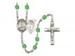  St. Sebastian/Skiing Centre w/Fire Polished Bead Rosary in 12 Colors 