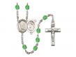  St. Sebastian/Gymnastics Centre w/Fire Polished Bead Rosary in 12 Colors 