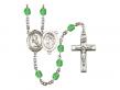  St. Sebastian/Rugby Centre w/Fire Polished Bead Rosary in 12 Colors 