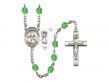 St. Christopher/Field Hockey Centre w/Fire Polished Bead Rosary in 12 Colors 