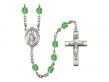  St. John Vianney Centre w/Fire Polished Bead Rosary in 12 Colors 
