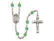  St. Dismas Centre w/Fire Polished Bead Rosary in 12 Colors 