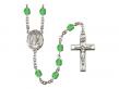  St. Lucy Centre w/Fire Polished Bead Rosary in 12 Colors 