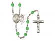  St. Sebastian/Lacrosse Centre w/Fire Polished Bead Rosary in 12 Colors 