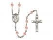  St. Ann Centre w/Fire Polished Bead Rosary in 12 Colors 