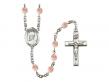  St. Edward the Confessor Centre w/Fire Polished Bead Rosary in 12 Colors 