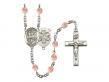  St. George/EMT Centre w/Fire Polished Bead Rosary in 12 Colors 