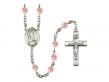  St. Emily de Vialar Centre w/Fire Polished Bead Rosary in 12 Colors 