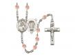  St. Joan of Arc/National Guard Centre w/Fire Polished Bead Rosary in 12 Colors 