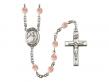  St. Thomas the Apostle Centre w/Fire Polished Bead Rosary in 12 Colors 
