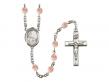  St. Veronica Centre w/Fire Polished Bead Rosary in 12 Colors 