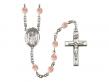  St. Stanislaus Centre w/Fire Polished Bead Rosary in 12 Colors 