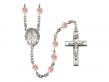  St. Anthony Mary Claret Centre w/Fire Polished Bead Rosary in 12 Colors 