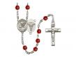  St. Agatha/Nurse Centre w/Fire Polished Bead Rosary in 12 Colors 