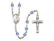  St. Andrew the Apostle Centre w/Fire Polished Bead Rosary in 12 Colors 