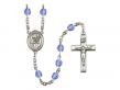  St. Agatha Centre w/Fire Polished Bead Rosary in 12 Colors 