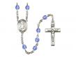  St. Dominic de Guzman Centre w/Fire Polished Bead Rosary in 12 Colors 