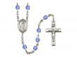  St. Patrick Centre w/Fire Polished Bead Rosary in 12 Colors 