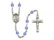  St. Peregrine Laziosi Centre w/Fire Polished Bead Rosary in 12 Colors 
