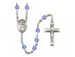  St. Sebastian Centre w/Fire Polished Bead Rosary in 12 Colors 