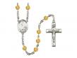  St. Charles Borromeo Centre w/Fire Polished Bead Rosary in 12 Colors 