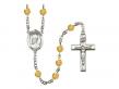  St. Edward the Confessor Centre w/Fire Polished Bead Rosary in 12 Colors 