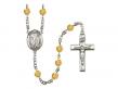  St. James the Greater Centre w/Fire Polished Bead Rosary in 12 Colors 
