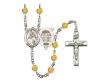  St. Joan of Arc/National Guard Centre w/Fire Polished Bead Rosary in 12 Colors 