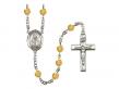  St. Timothy Centre w/Fire Polished Bead Rosary in 12 Colors 