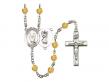  St. Christopher/Gymnastics Centre w/Fire Polished Bead Rosary in 12 Colors 