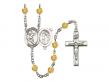  St. Sebastian/Surfing Centre w/Fire Polished Bead Rosary in 12 Colors 