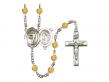  St. Sebastian/Archery Centre w/Fire Polished Bead Rosary in 12 Colors 