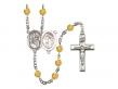  St. Sebastian/Motorcycle Centre w/Fire Polished Bead Rosary in 12 Colors 